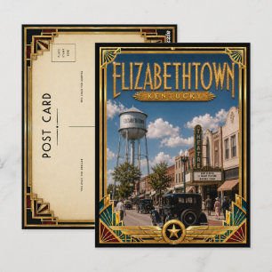 Cartão Postal Elizabethtown Kentucky Arte Deco Antigo Idade Dour