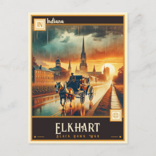 Cartão Postal Elkhart, Indiana   Vintage