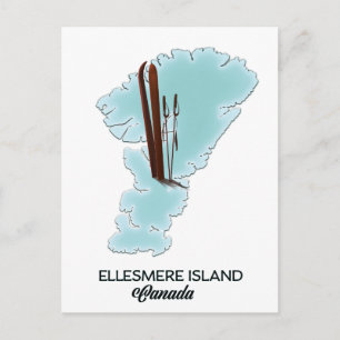 Cartão Postal Ellesmere Ilha Canada map poster