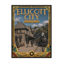 Ellicott City Maryland Arte Vintage Art Déco Idade