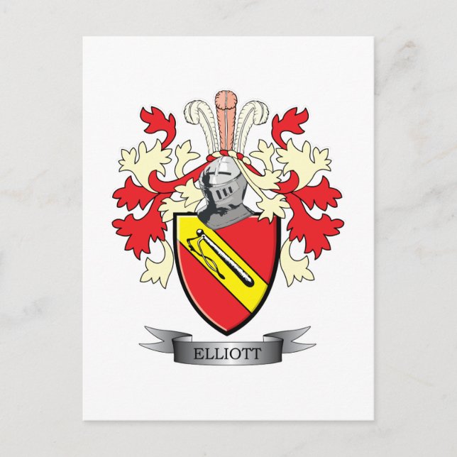 Cartão Postal Elliott Family Crest Casaco de Braços (Frente)