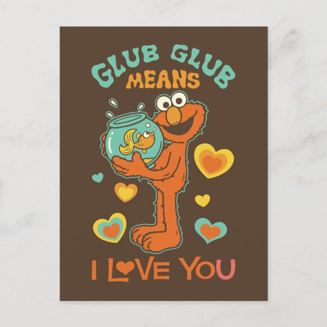 Cartão Postal Elmo Segurando seu Pet Goldfish (Frente)