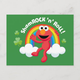Cartão Postal Elmo   Shamrock 'n' Roll Rainbow