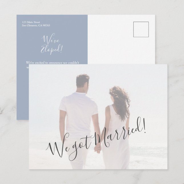 Cartão Postal Elopemento de Foto de Casamento de Orçamento (Frente/Verso)