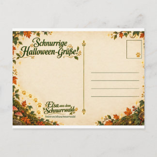 Cartão Postal Elsa Halloween-Grußpostkarte🎃🐱