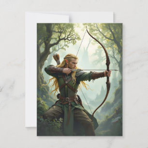 Cartão Postal Elven Archer do Parque Woodland