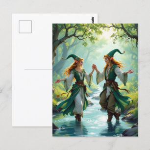 Cartão Postal Elves Dancing