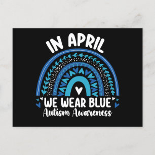 Cartão Postal Em abril, Vestimos a consciência do Autismo Azul A