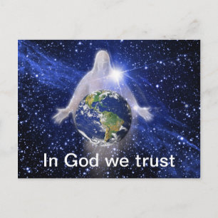 Cartão Postal Em Deus, confiamos em nosso mundo