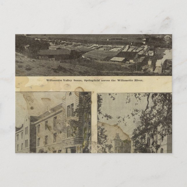 Cartão Postal Em e sobre Eugene, Oregon (Frente)