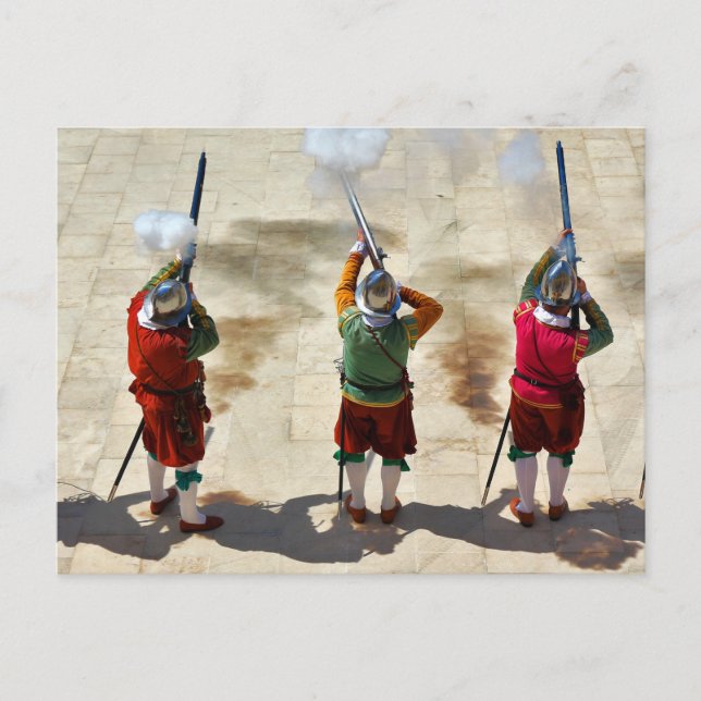 Cartão Postal Em Guardia Re-Enactment 2015 na Rua Elmo Valletta (Frente)