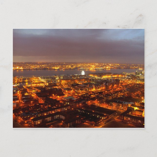 Cartão Postal Em Liverpool até ao rio Mersey & Wirral (Frente)