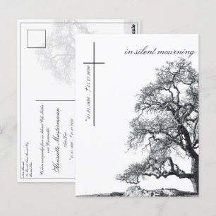 Cartão Postal Em luto silencioso - árvore no prado