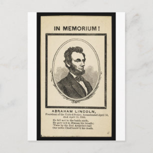 Cartão Postal Em Memória! Abraham Lincoln, Presidente dos EUA