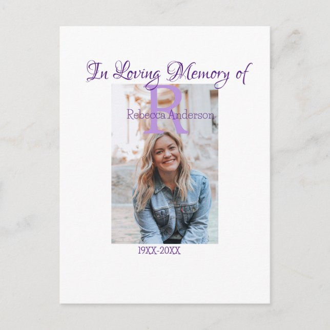 Cartão Postal Em memória amorosa de lembrança mantém ano n (Frente)