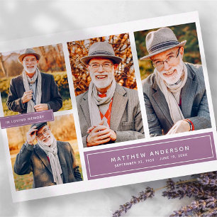 Cartão Postal Em Memória Carinhosa Moderno Multi Foto