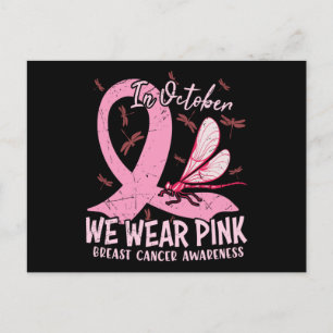 Cartão Postal Em Outubro Usamos Rosa Conscientização do Câncer d