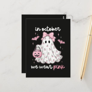 Cartão Postal em outubro usamos rosa fantasma de Halloween