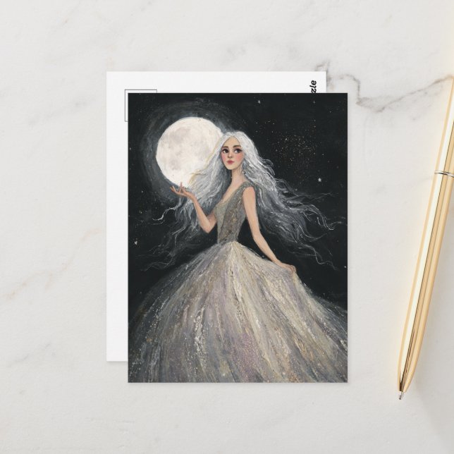 Cartão Postal Em Pé De Lua Completa (Frente/Verso In Situ)