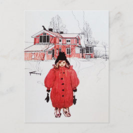 Cartão Postal Em pé na neve do inverno