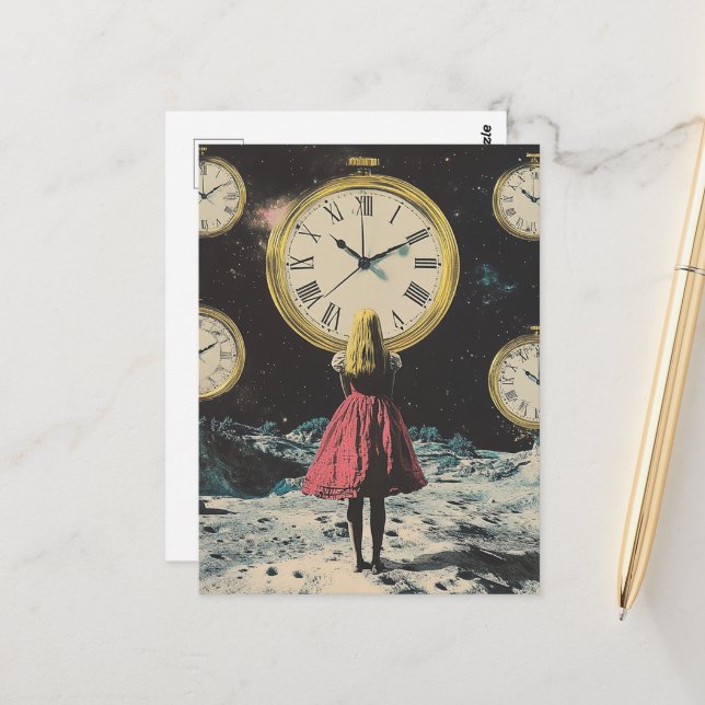 Cartão Postal Em pé no tempo, a terra do relógio de bolso (Frente/Verso In Situ)
