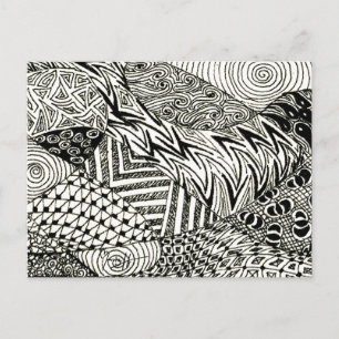 Cartão Postal em preto e branco - Abstrato Manatee