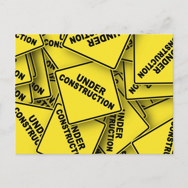 Cartão Postal Em Sinais De Construção (Frente)