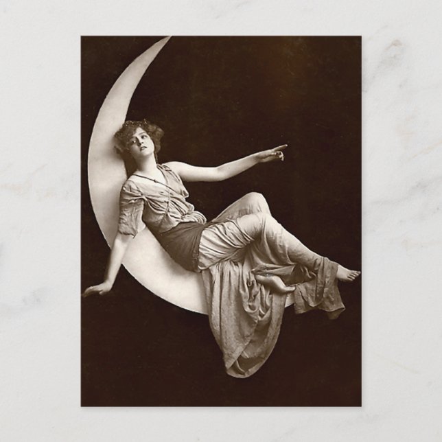 Cartão Postal Em uma lua crescente (Frente)