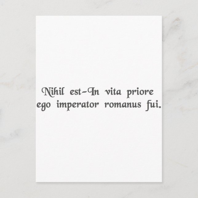 Cartão Postal Em uma vida anterior eu era um imperador romano. (Frente)