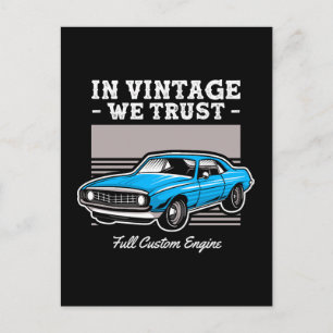 Cartão Postal Em Vintage Confiamos no Design de Muscle Car