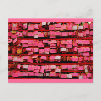 Cartão Postal Ema Japonês Rosa Brilhante