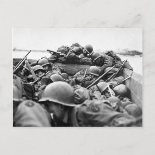 Cartão Postal Embarcação de ataque que atravessa o Reno na Segun