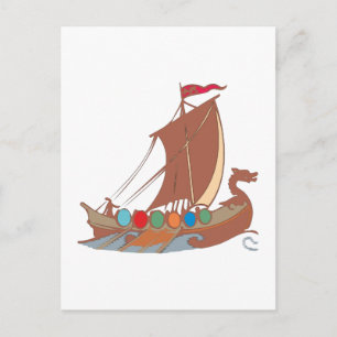 Cartão Postal Embarcação de dragões de vikings de Drachenboot Wi