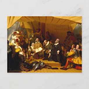 Cartão Postal Embarkation of the Pilgrims by Robert Walter Weir