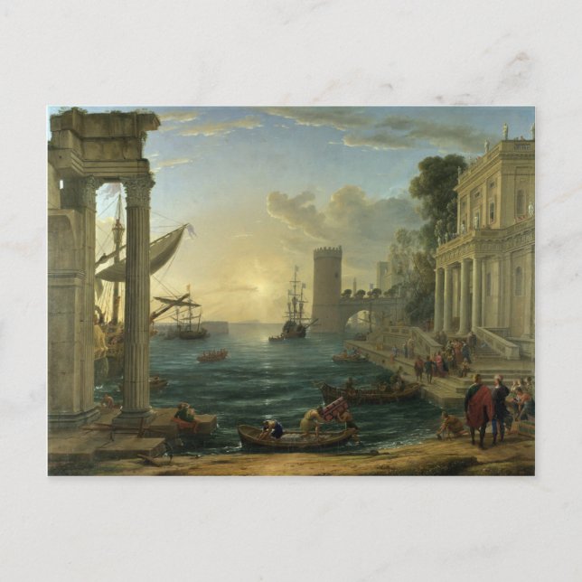 Cartão Postal Embarque da Rainha de Sheba - Claude Lorrain (Frente)