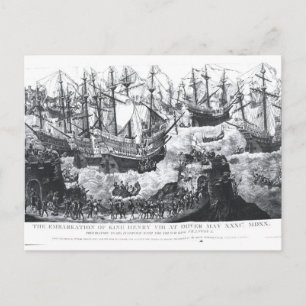 Cartão Postal Embarque de Henrique VIII em Dover