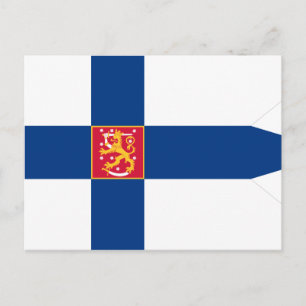 Cartão Postal Embarque Naval Da Finlândia, Bandeira Da Finlând