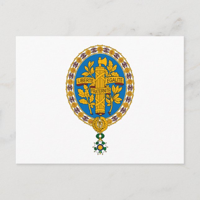 Cartão postal emblem França (Frente)