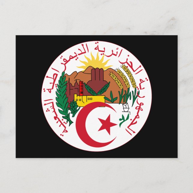 Cartão Postal emblema da argélia (Frente)