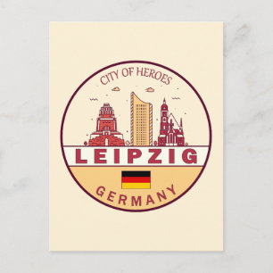 Cartão Postal Emblema da cidade de Leipzig na Alemanha