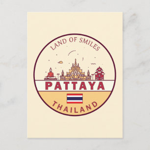 Cartão Postal Emblema da cidade de Pattaya na Tailândia
