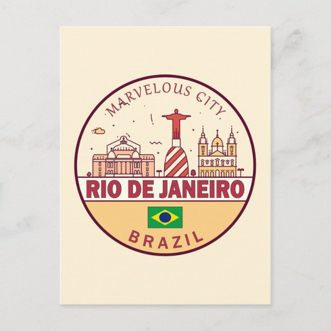 Cartão Postal Emblema da Cidade do Brasil no Rio de Janeiro (Frente)