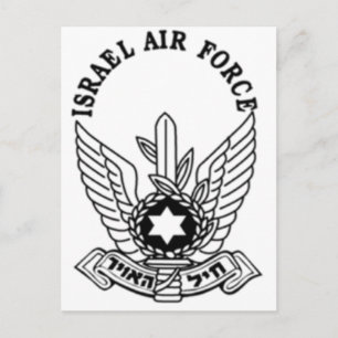 Cartão Postal Emblema da Força Aérea ZAHAL do Exército Israelita