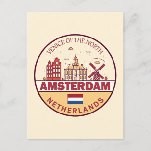 Cartão Postal Emblema da paisagem urbana da cidade de Amsterdã H