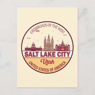 Cartão Postal Emblema da paisagem urbana da cidade de Salt Lake