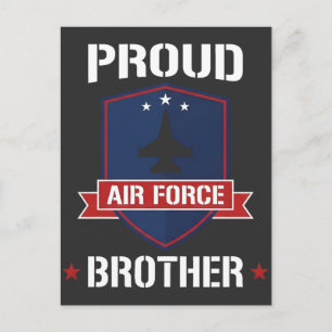 Cartão Postal Emblema de Irmão Militar da Força Aérea Orgulhosa