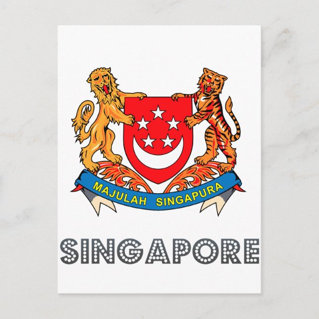 Cartão Postal Emblema de Singapura (Frente)