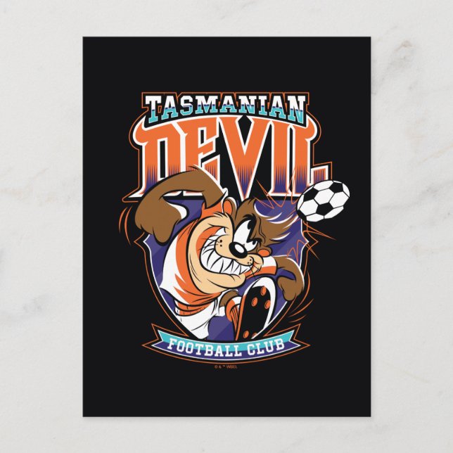 Cartão Postal Emblema do Clube de Futebol Tasmanian Devil (Frente)