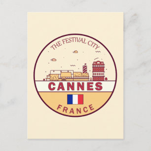 Cartão Postal Emblema do horizonte da cidade de Cannes, França