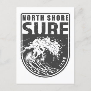 Cartão Postal Emblema do North Shore Surf Club do Havaí